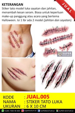 JUAL.005 Stiker Tatto Luka - Stok: 10
