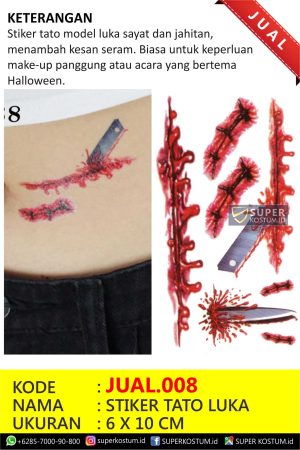 JUAL.008 Stiker Tato Luka - Stok: